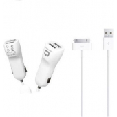 Chargeur allume-cigare Powerstar Apple 30Pins cable - 1 mètre