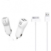 Chargeur allume-cigare Powerstar Apple 30Pins cable - 1 mètre