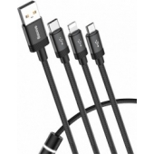 Câble Lightning 3-en-1 USB-C- Micro-USB- Baseus - Noir