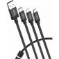 Câble Lightning 3-en-1 USB-C- Micro-USB- Baseus - Noir