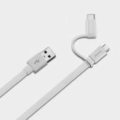 Câble de données Huawei 2 en 1 USB-C / Micro-USB 150 CM - blanc