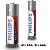 Piles alcalines Philips - Paquet de 72 - 40 AA + 32 AAA