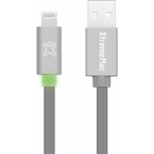 Câble USB Lightning LED plat XtremeMac - Zone grise - 1.2 Meter